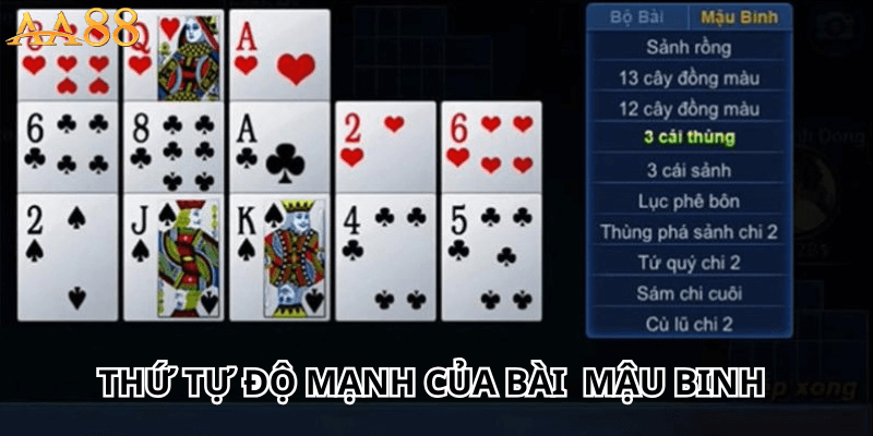 Thứ tự độ mạnh của bài mậu binh